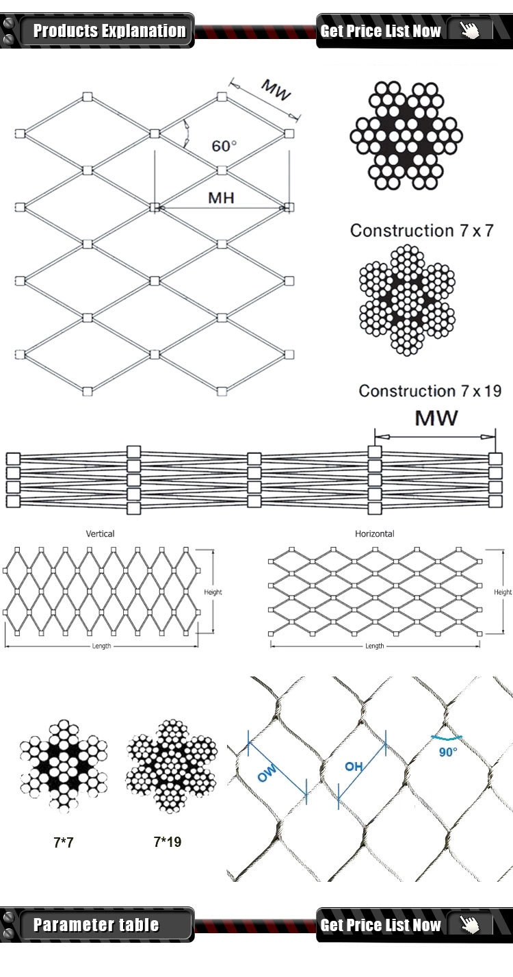 Stainless Steel Cable Net Tubular Frame