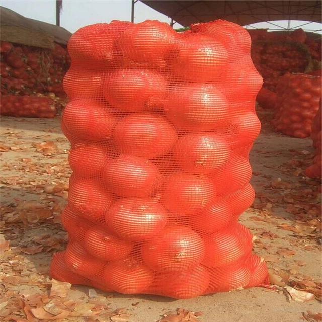 50X80cm Bright Red Tubular Circular Plastic Small PE/PP Net Bags Firewood Potato Garlic Onion Vegetable Packaging Mesh Bags