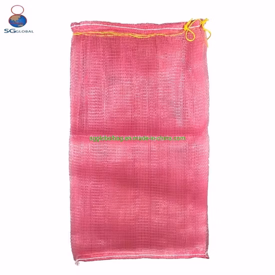 GRS SGS CE Fábrica Embalagem Cebola Batata Tomate Repolho Alho Laranja Vegetal Fruta Lenha Frutos do Mar Embalagem Plástica Cordão PP Tubular Leno Rede Saco de Malha